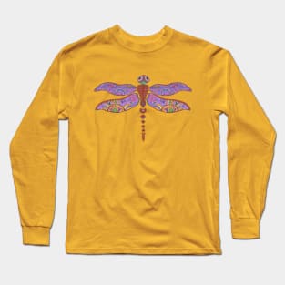 Boho Dragonfly Roses Paisley Dots Long Sleeve T-Shirt